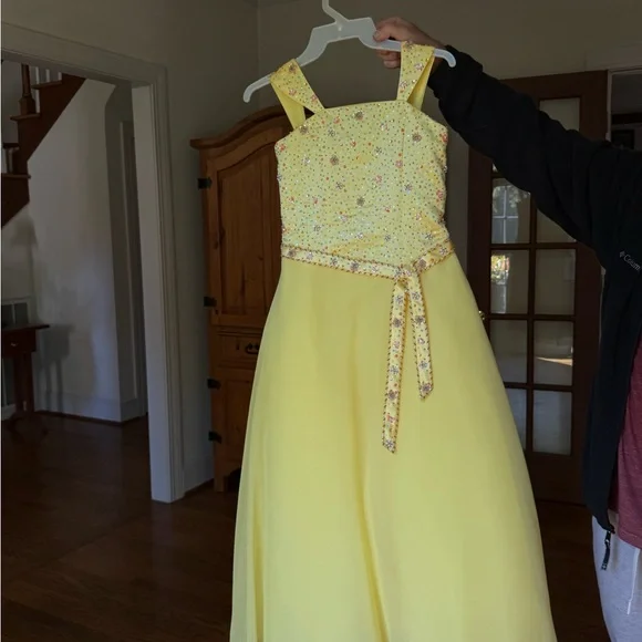 Tiffany Designs Yellow Floral Kids Dress - Picture 1 of 3